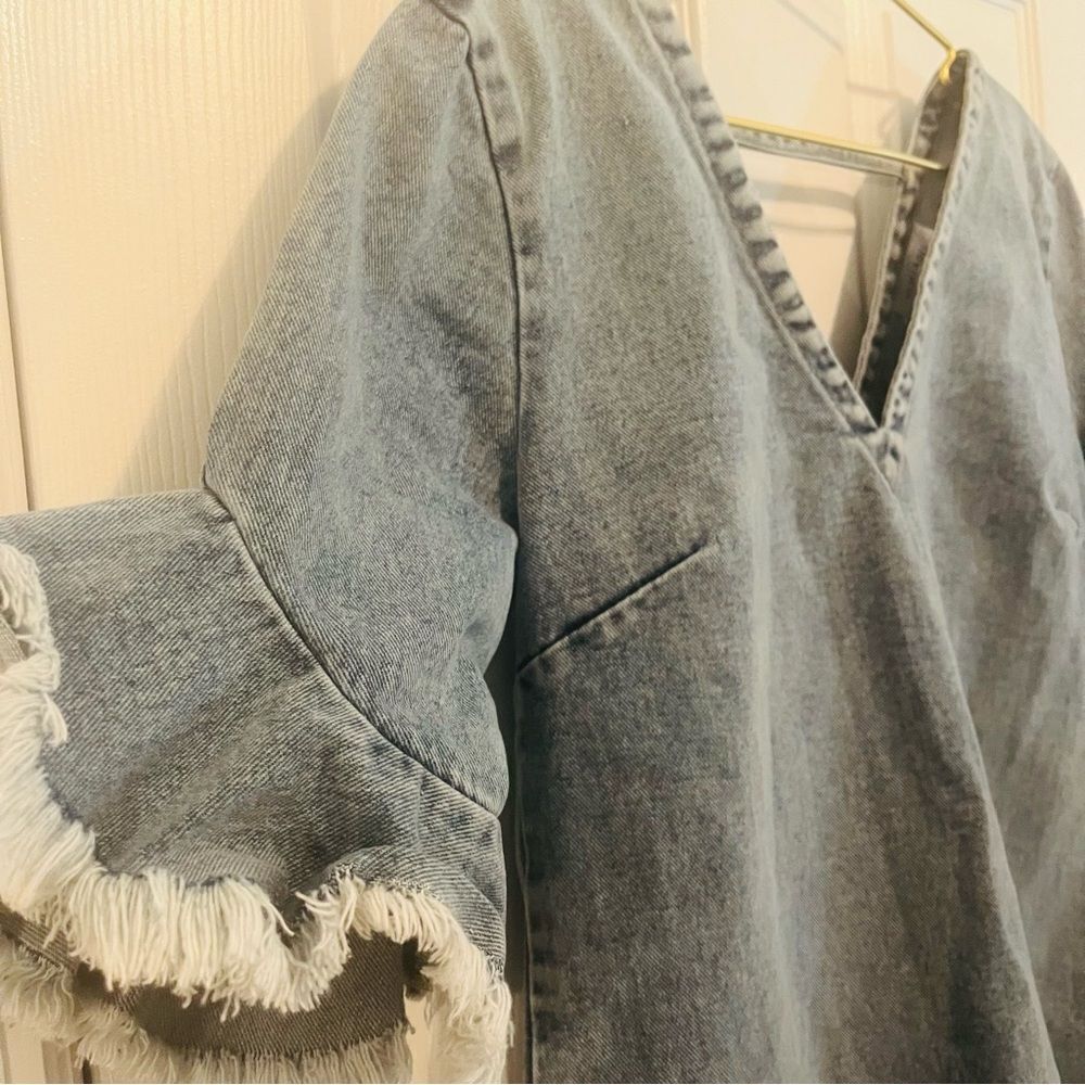 Free People Denim Ruffle Dress - Picture 4 of 10